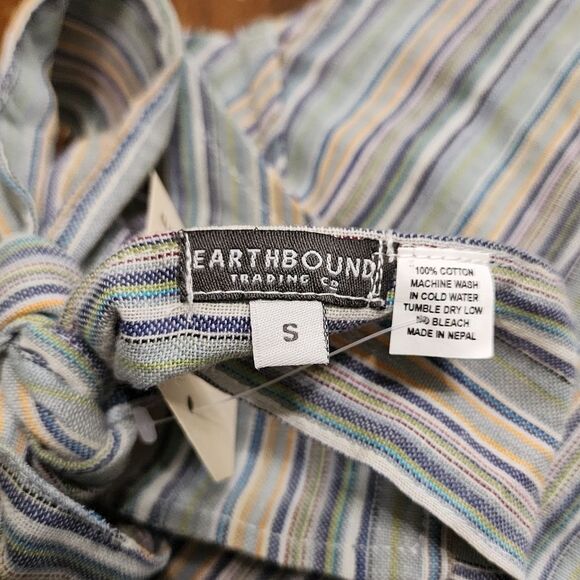 Earthbound Striped Halter Top S Open Tie Back Festival NWT - Picture 5 of 5